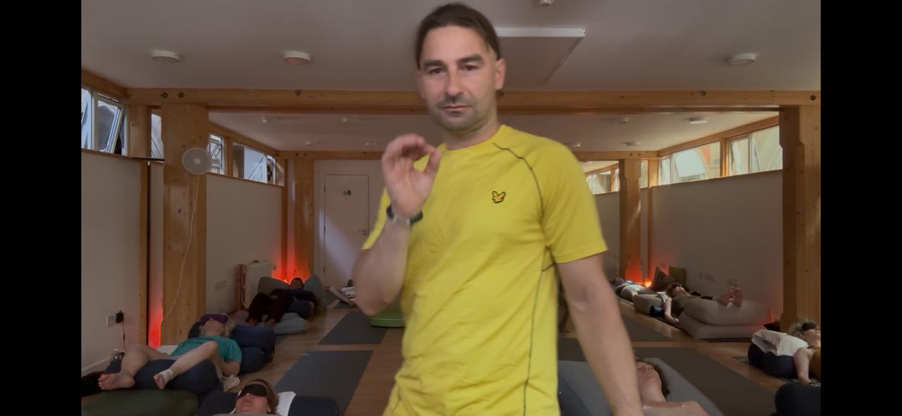 Feodor leading a breathing and consciousness session in his later work.